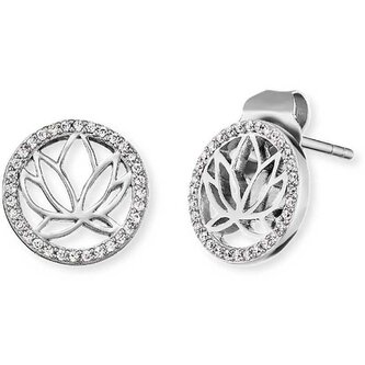 Třpytivé náušnice s lotosovým květem ERE-LOTUS-ZI-ST Engelsrufer