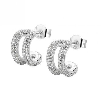 Stylové kruhové náušnice se zirkony Bianca RZBI72 Rosato