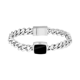 Módní ocelový náramek s onyxem Odell 1580650 Hugo Boss / Délka: 19 cm