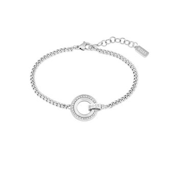 Půvabný ocelový náramek se zirkony 1580509 Hugo Boss