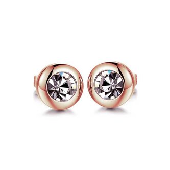 Drobné bronzové náušnice s čirým krystalem Troli