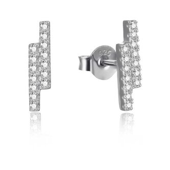 Minimalistické stříbrné náušnice s čirými zirkony AGUP2269 Beneto