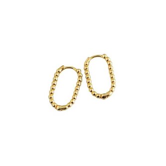 Pozlacené oválné náušnice z oceli Troli