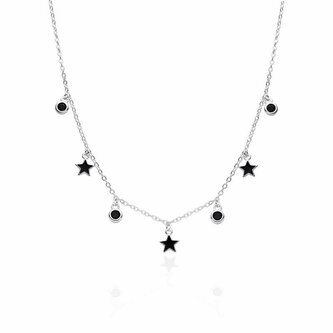 Stříbrný náhrdelník s přívěsky AGT-N049BK Agato