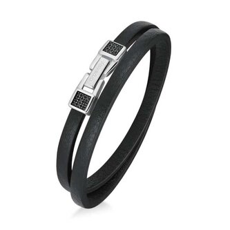 Dvojitý kožený náramek se zirkony Ink BIK138 Brosway