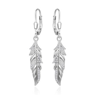 Stříbrné visací náušnice Lístečky AGT-E107LW Agato