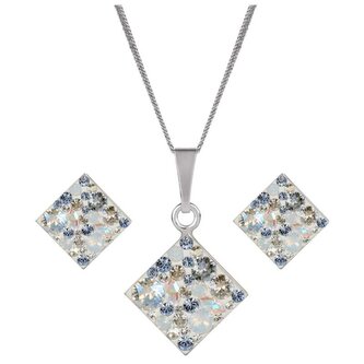 Stříbrná souprava třpytivých šperků 39126.3 (náušnice, řetízek, přívěsek) Evolution Group