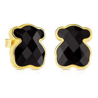 Stříbrné medvídkové náušnice s onyxem Icon Color 215433580 Tous