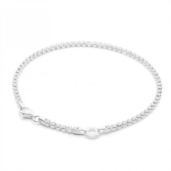 Půvabný stříbrný náramek s kroužkem na přívěsky Storie RZB040 Rosato / Délka: 16 cm