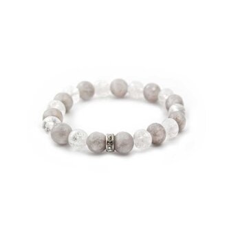 Korálkový náramek z nefritu a křišťálu MINK43/17 Agato