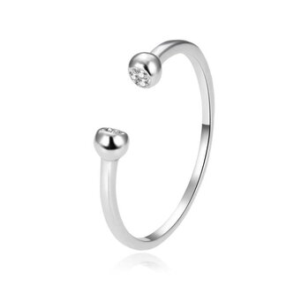 Otevřený stříbrný prsten se zirkony AGT-R45W Agato / Obvod: 57 mm - 57 mm