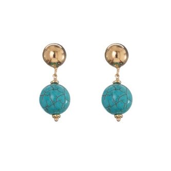 Visací pozlacené náušnice s tyrkysem AL5075.01.069 Alisia