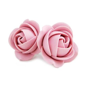 Starorůžové náušnice puzetky kytičky Troli