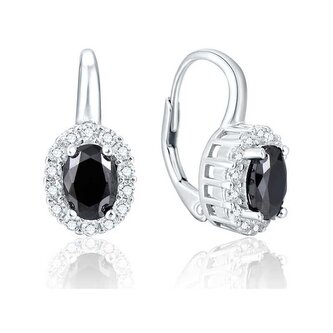 Stříbrné náušnice s černými zirkony AGUC2234 Beneto