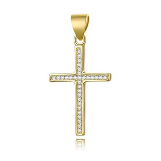 Pozlacený stříbrný přívěsek Křížek AGH592-GOLD Beneto