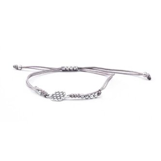 Stylový šedý šňůrkový kabala náramek Mandala AGB562 Beneto Exclusive