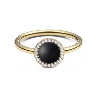 Luxusní prsten s černým achátem a krystaly Audrey DW0040139 Daniel Wellington / Obvod: 56 mm - 56 mm