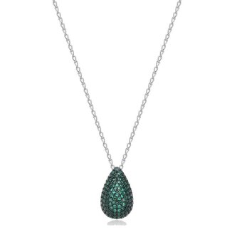 Stříbrný náhrdelník Tear Drop Life Green Fancy FLG117 Brosway
