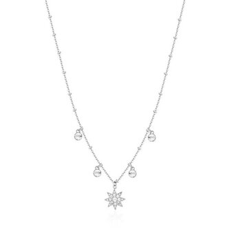 Třpytivý ocelový náhrdelník s přívěsky Hvězda Chakra BHKN078 Brosway