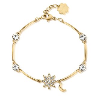 Nadčasový pozlacený náramek Hvězda s krystaly Chakra BHKB124 Brosway