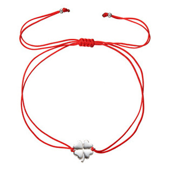 Červený kabala náramek se čtyřlístkem 13047.3 red Evolution Group