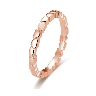 Pozlacený stříbrný prsten se srdíčky AGG344-ROSE Beneto / Obvod: 58 mm - 58 mm