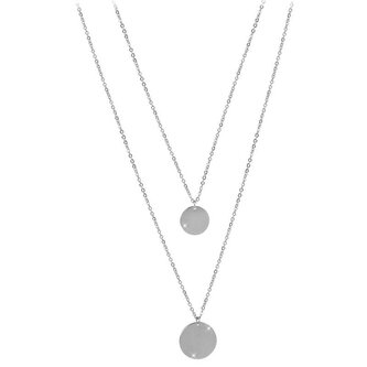 Dvojitý náhrdelník s kruhovými přívěsky z oceli Troli