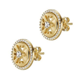 Fashion pozlacené náušnice se zirkony EG3596710 Emporio Armani