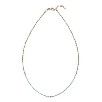 Půvabný pozlacený náhrdelník z modrých korálků jadeitu AL4951.01.073 Alisia