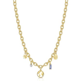 Slušivý pozlacený náhrdelník s přívěsky Chakra BHKN073 Brosway