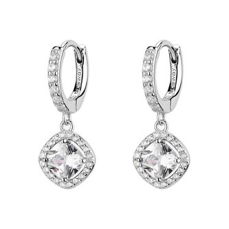 Stříbrné kruhové náušnice s kubickými zirkony Fancy Infinite White FIW161 Brosway