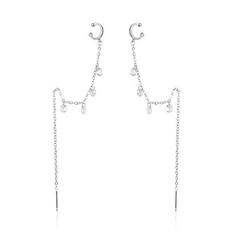 Dlouhé provlékací náušnice se zirkony AGT-E024VW-EC Agato