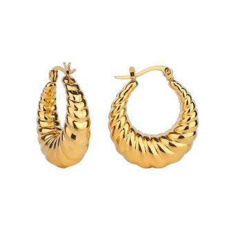 Elegantní pozlacené kruhové náušnice z oceli Troli