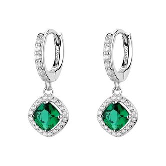 Třpytivé kruhové náušnice s kubickými zirkony Fancy Life Green FLG142 Brosway