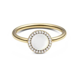 Pozlacený prsten s perletí a krystaly Audrey DW0040129 Daniel Wellington / Obvod: 56 mm - 56 mm