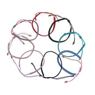 Barevný šňůrkový náramek tyrkysová/růžová Troli