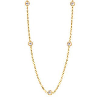 Elegantní pozlacený náhrdelník se zirkony VAAXP1692G Troli