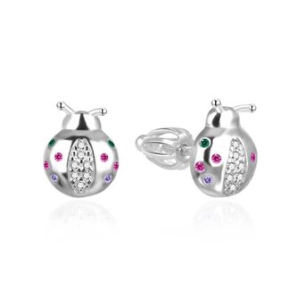 Stříbrné náušnice Berušky s barevnými zirkony AGT-ED24SC Agato