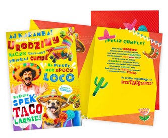 Karnet Gigant Urodziny, taco, Meksyk (34x48cm)  GN-003