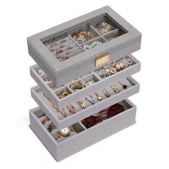 Šedý organizér na šperky Troli