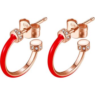 Bronzové kruhové náušnice se zirkony Storie RZO007 Rosato