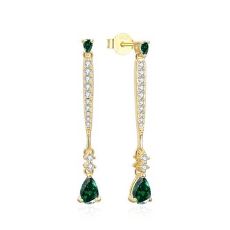 Exkluzivní pozlacené visací náušnice se zirkony AGUP3300GR-GOLD Beneto