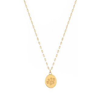 Hravý pozlacený náhrdelník Tlapka VABQJN038G (řetízek, přívěsek) Troli