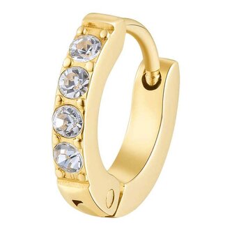 Pozlacená single náušnice s krystaly Chakra BHKE037 Brosway