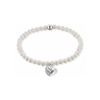 Perlový náramek Srdce s andělským křídlem ERB-HEARTWINGPE Engelsrufer