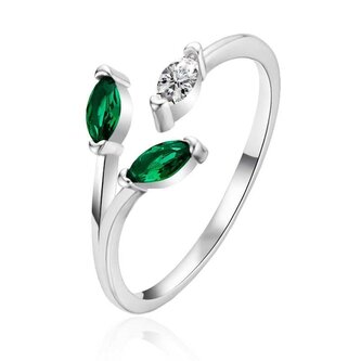 Stříbrný otevřený prsten se zirkony AGT-R40WGR Agato / Obvod: 52 mm - 52 mm