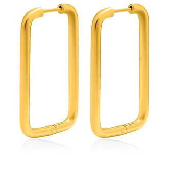 Výrazné obdélníkové náušnice z pozlacené oceli VAAXF546G Troli