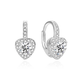 Romantické náušnice ve tvaru srdíček AGUC1756 Beneto