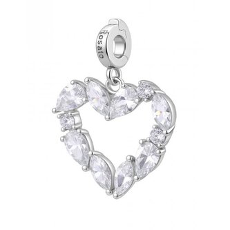 Stříbrný přívěsek Srdce s kubickými zirkony Storie RZ245R Rosato