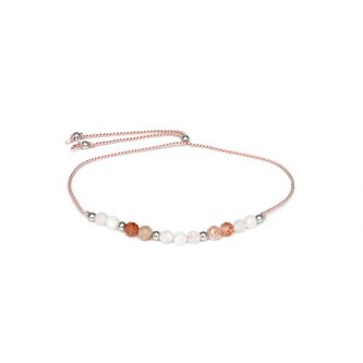 Šňůrkový náramek na nohu se slunečním a měsíčním kamenem HE26N3S-LP Agato